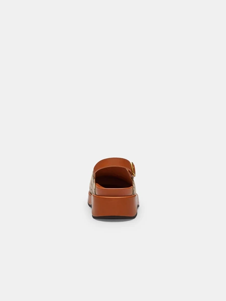 Сабо на платформе Coach Sculpted C, фирменный жаккард