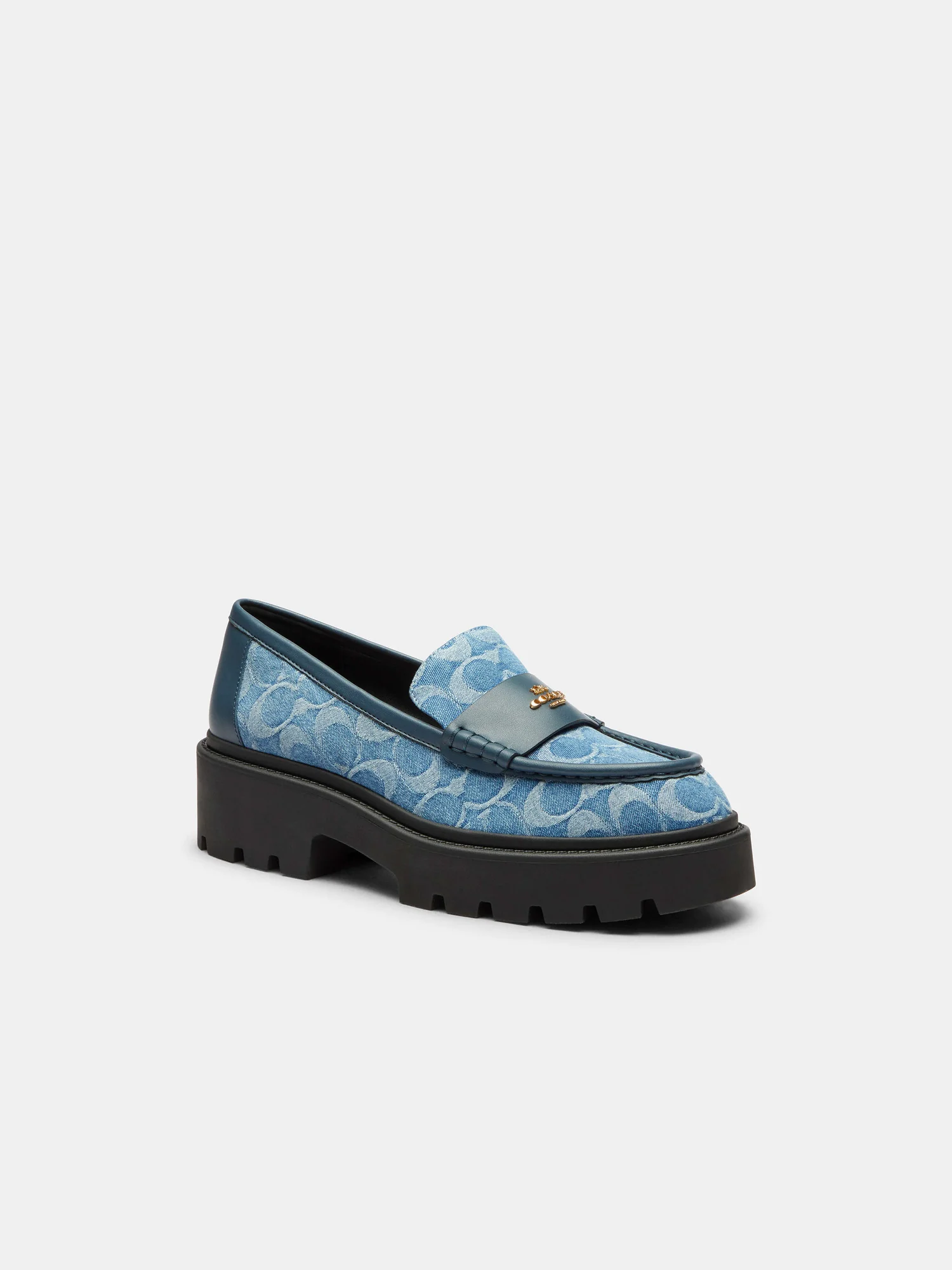 Лоферы Coach Lucy из фирменного денима на массивной подошве — 9