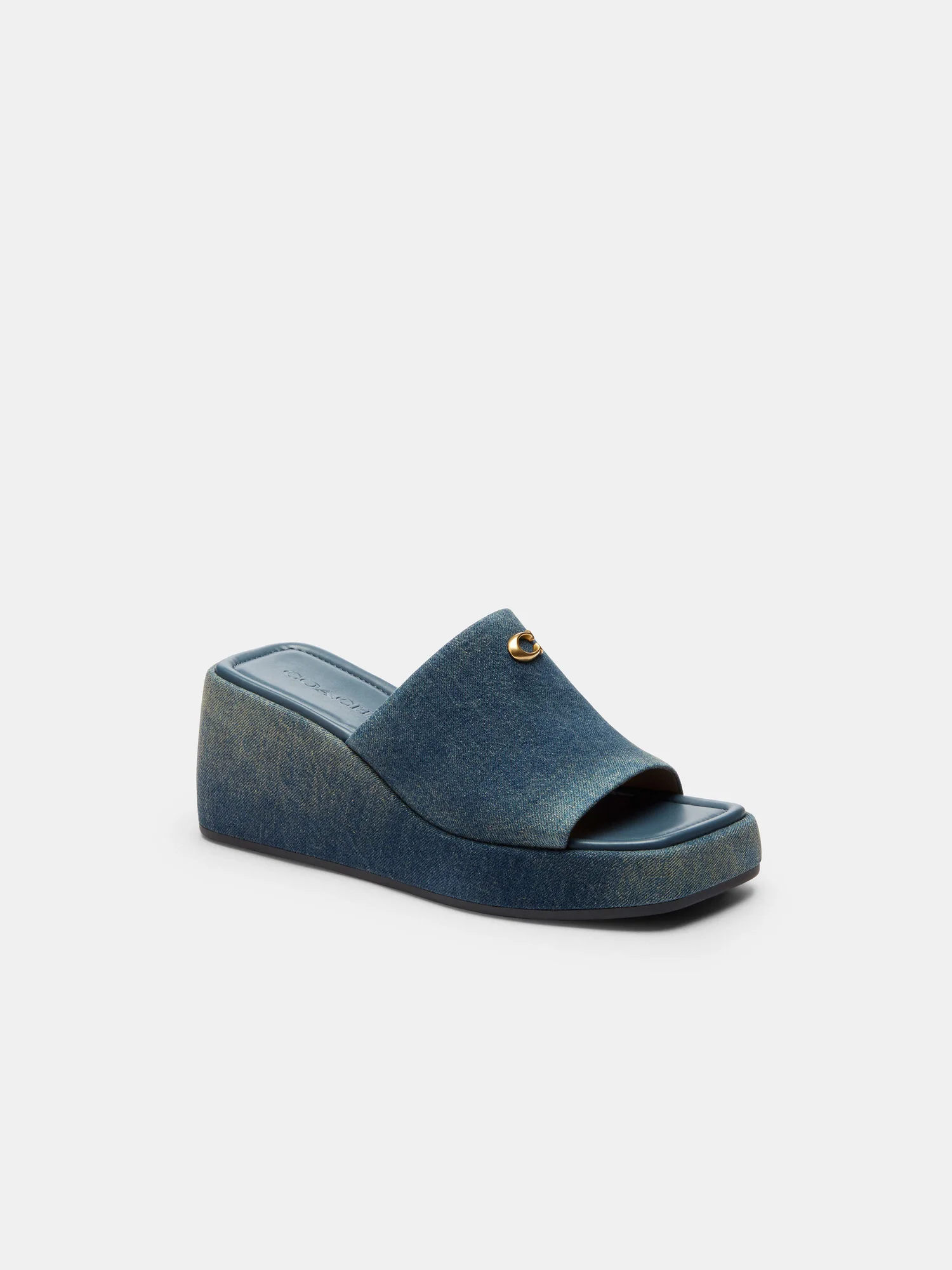 Мюли Coach Marie джинсовые на платформе, синие — 15