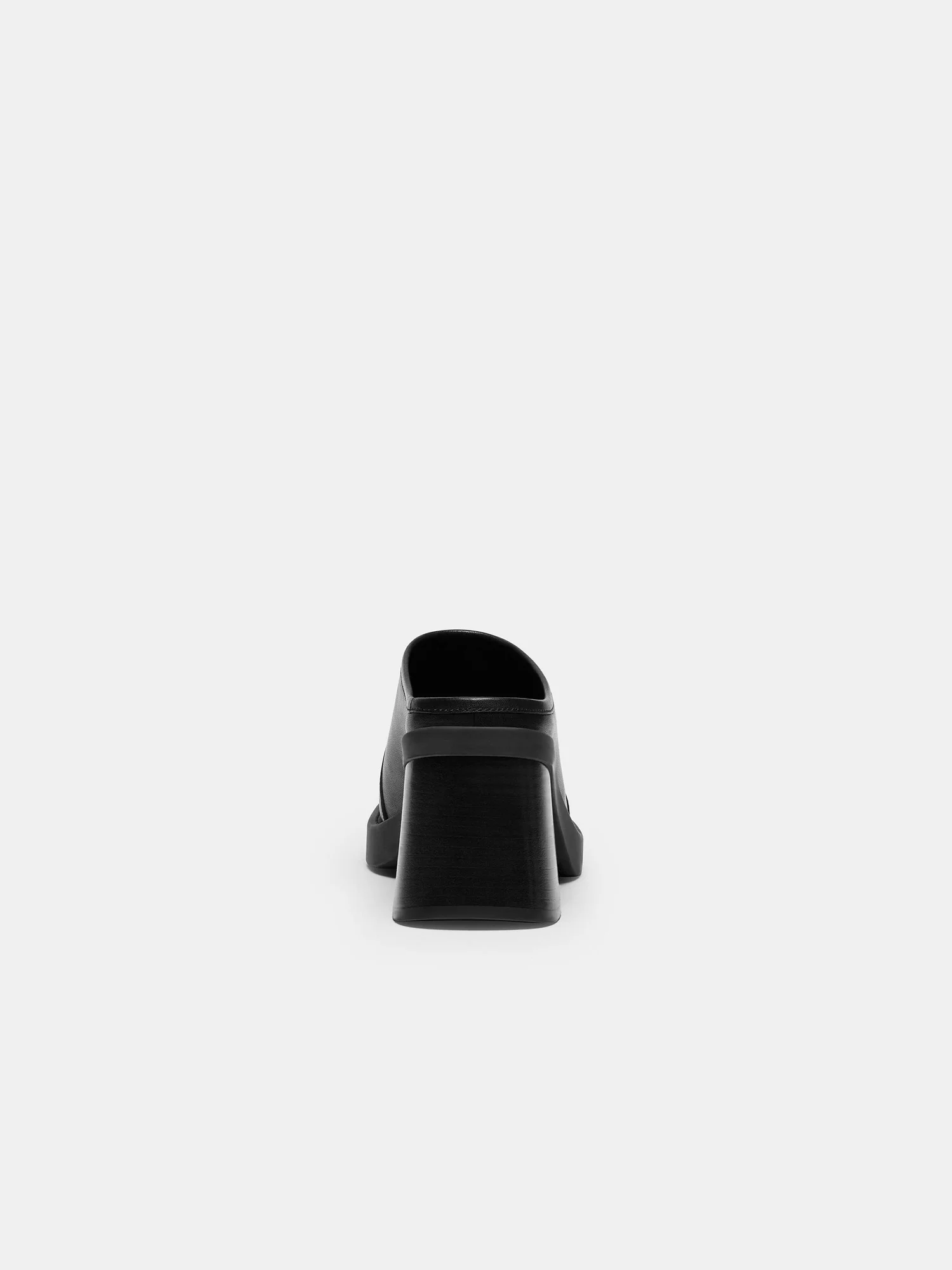 Мюли Coach Sculpted C на блочном каблуке, чёрная кожа — 1