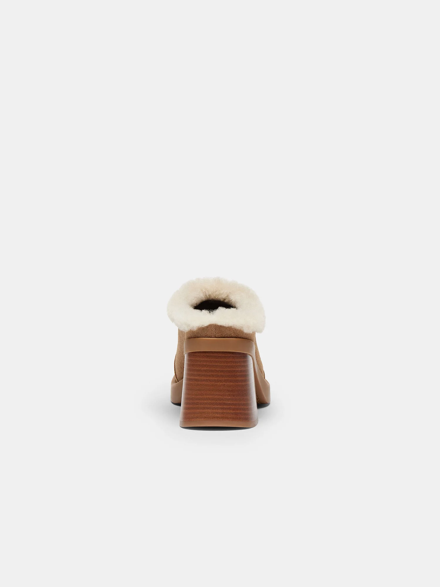 Мюли Coach Sculpted C на каблуке, замша с мехом — 11