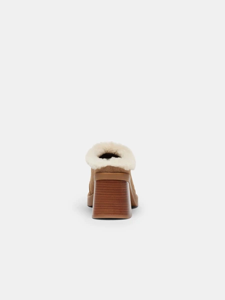 Мюли Coach Sculpted C на каблуке, замша с мехом