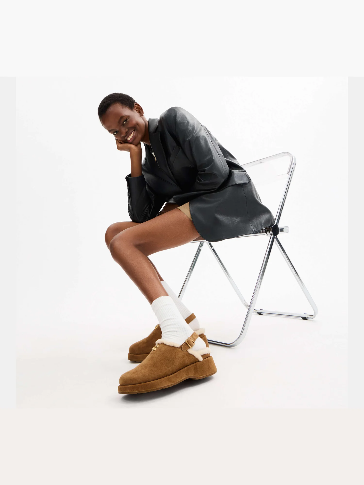 Сабо на платформе Coach Sculpted C из замши — 2