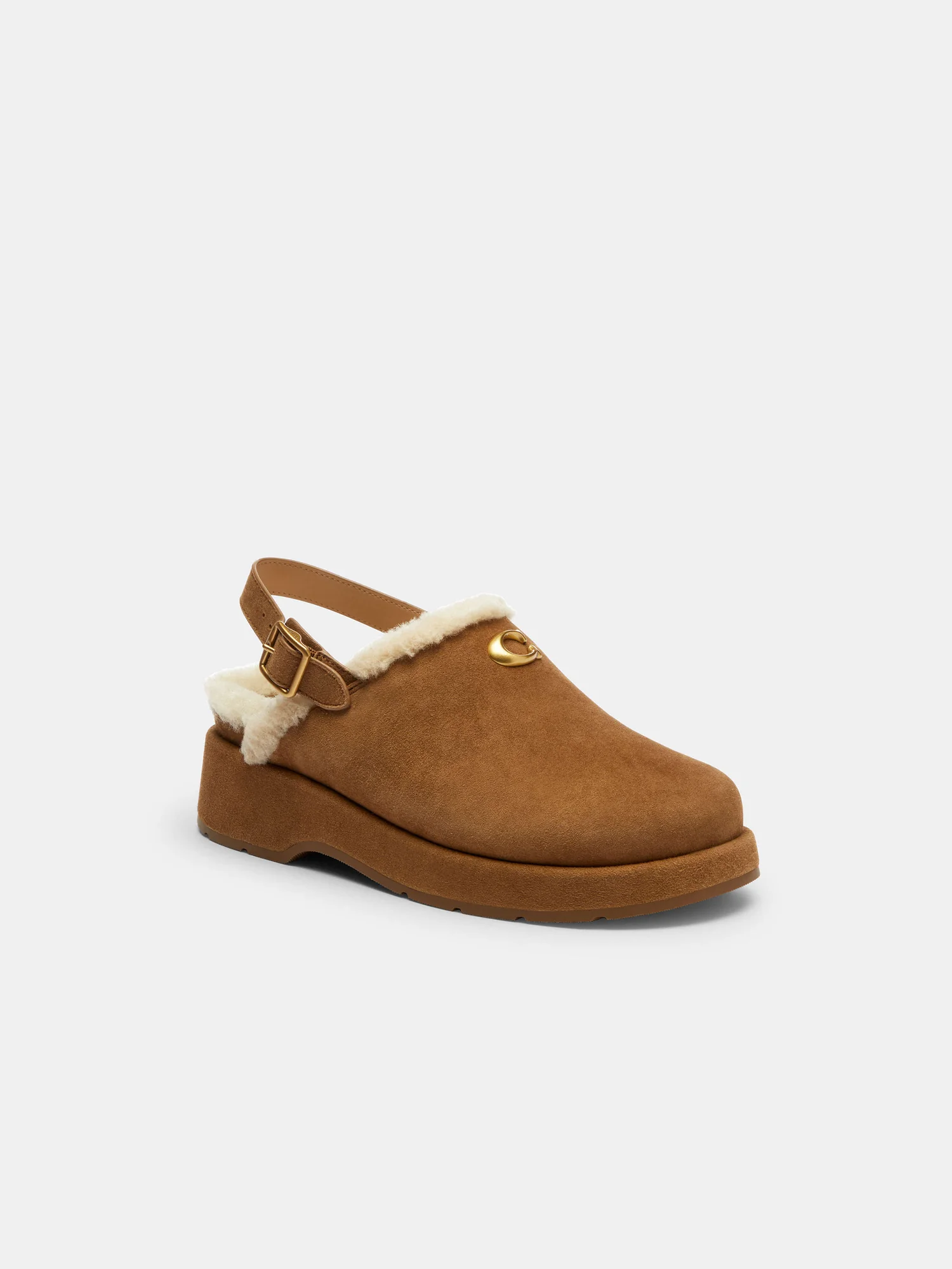 Сабо на платформе Coach Sculpted C из замши — 3