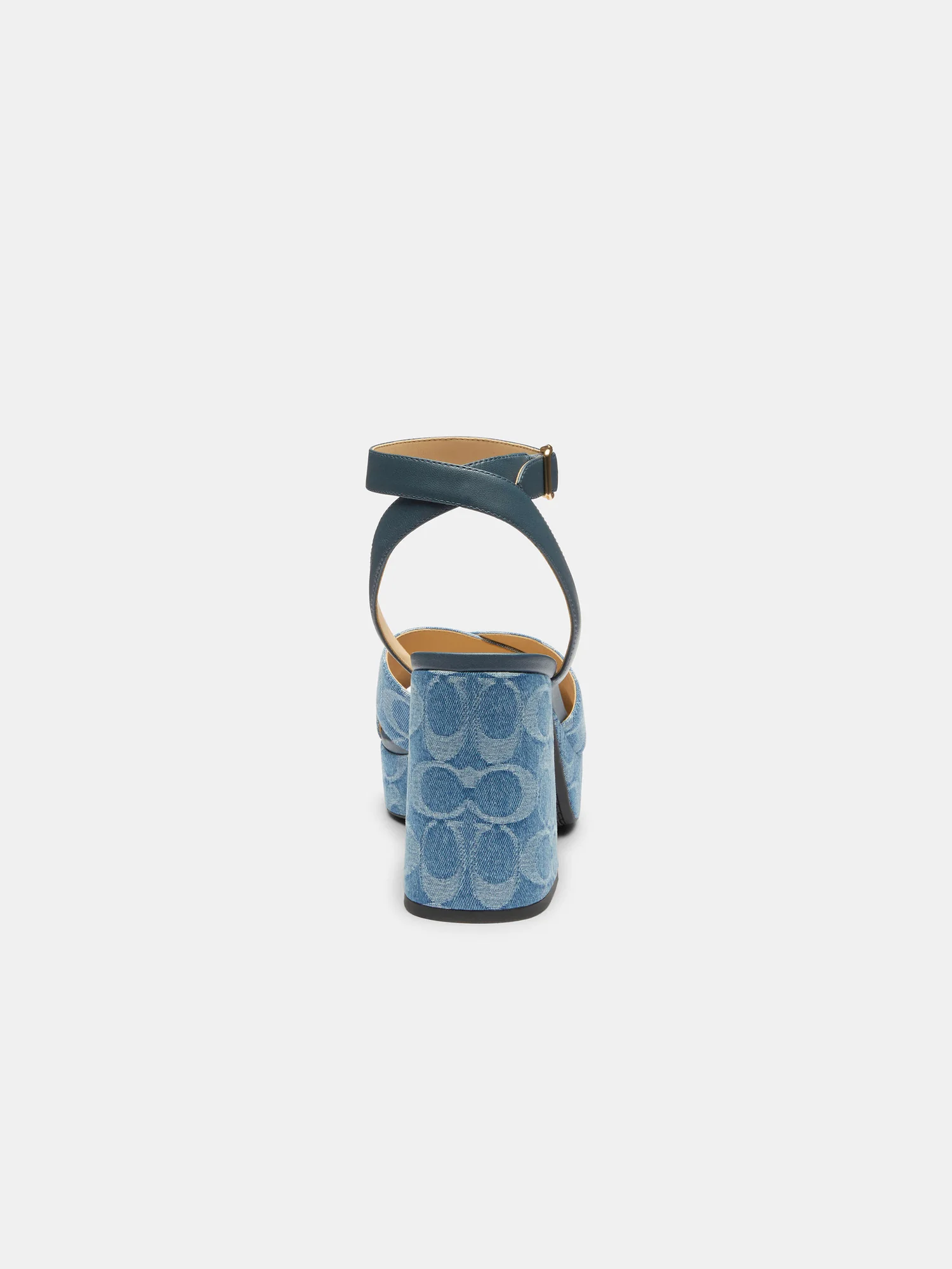 Босоножки Coach из фирменного денима на устойчивом каблуке — 6
