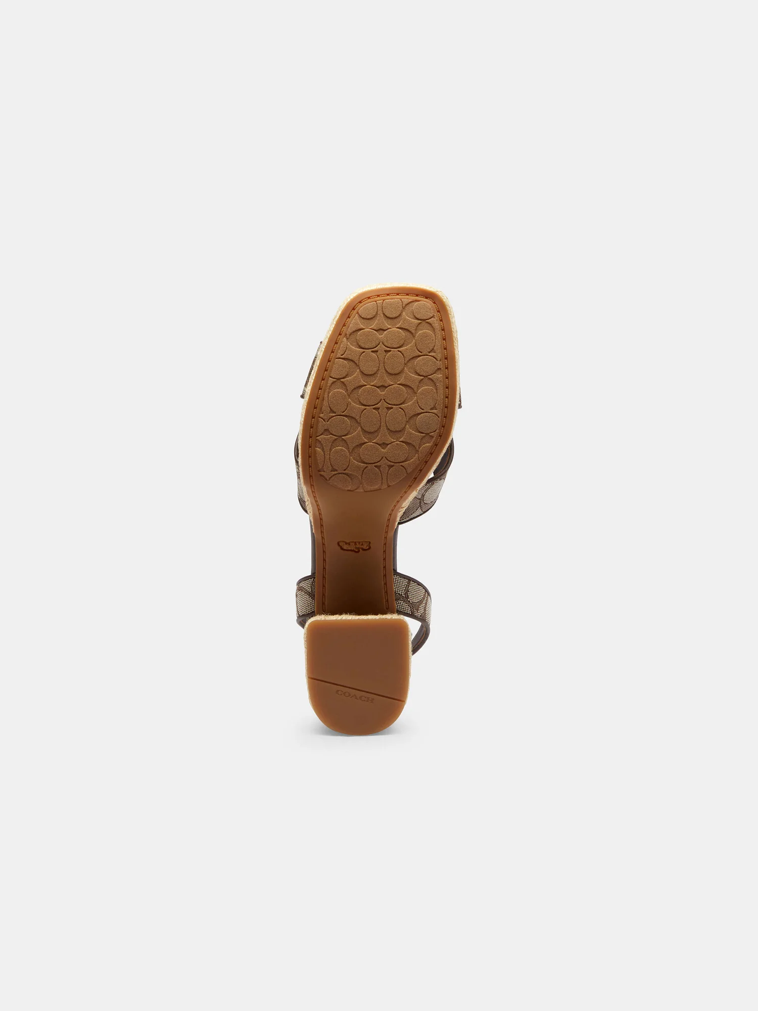 Босоножки Coach на блочном каблуке из фирменного жаккарда — 5