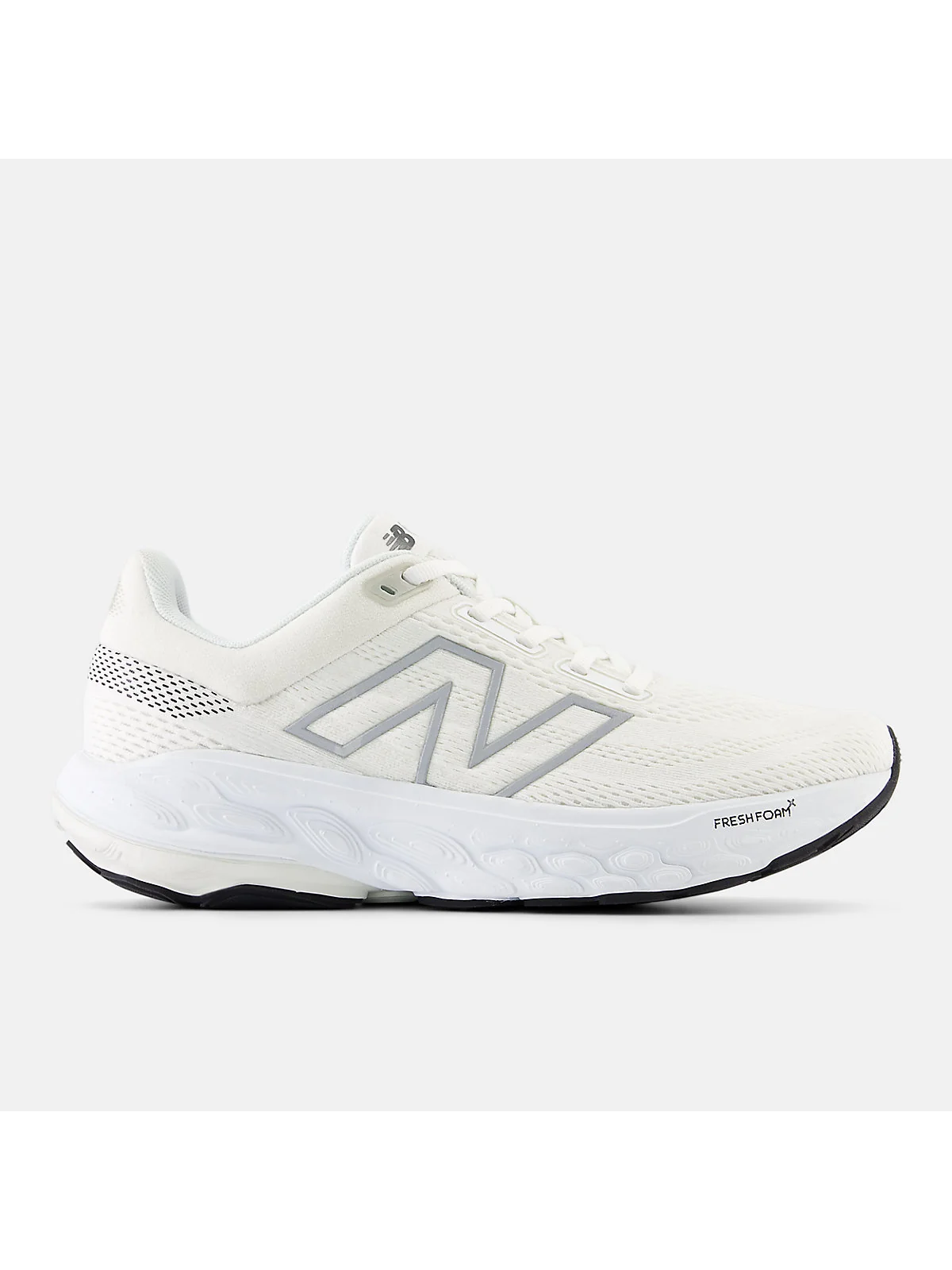 Кроссовки New Balance Fresh Foam X 860v14 белые с мятно-зелёной мидсолью, фронтальный вид.