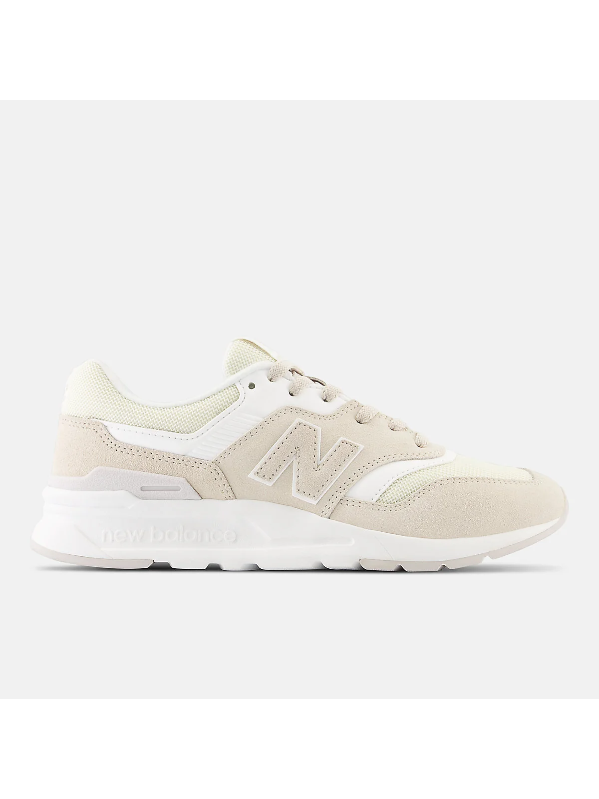 Кроссовки New Balance 997H серо-бежевого цвета, вид сбоку.