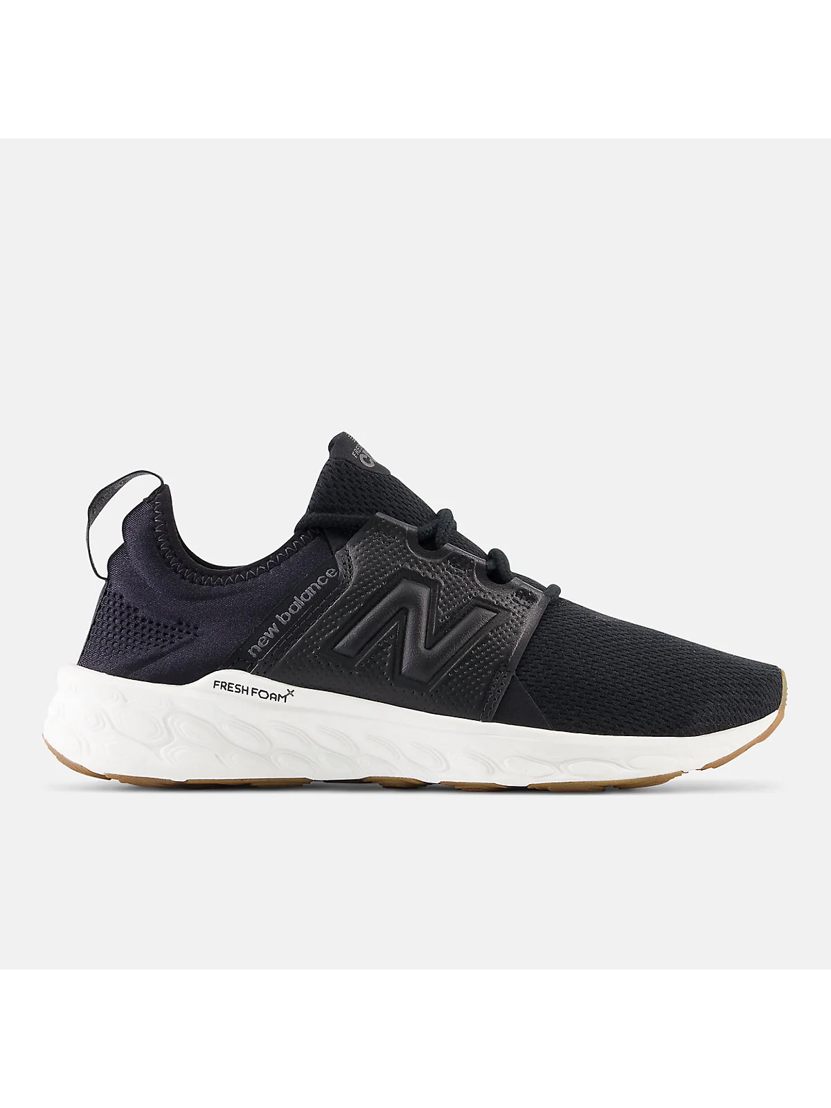 Кроссовки New Balance Fresh Foam X Cruz v3 белые с коричневой подошвой, вид сбоку
