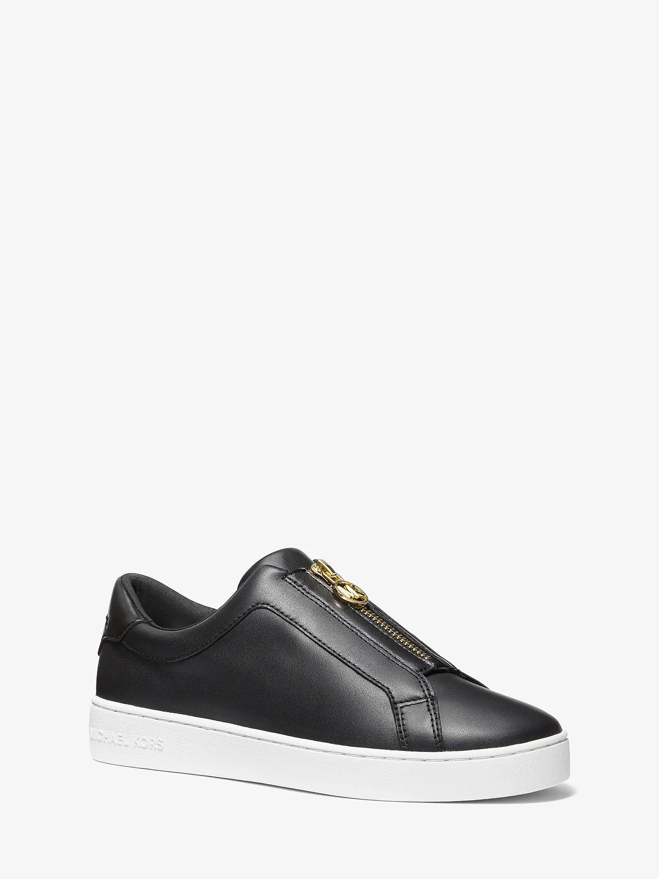 Michael Kors Keaton кроссовки чёрные кожаные на молнии — 1