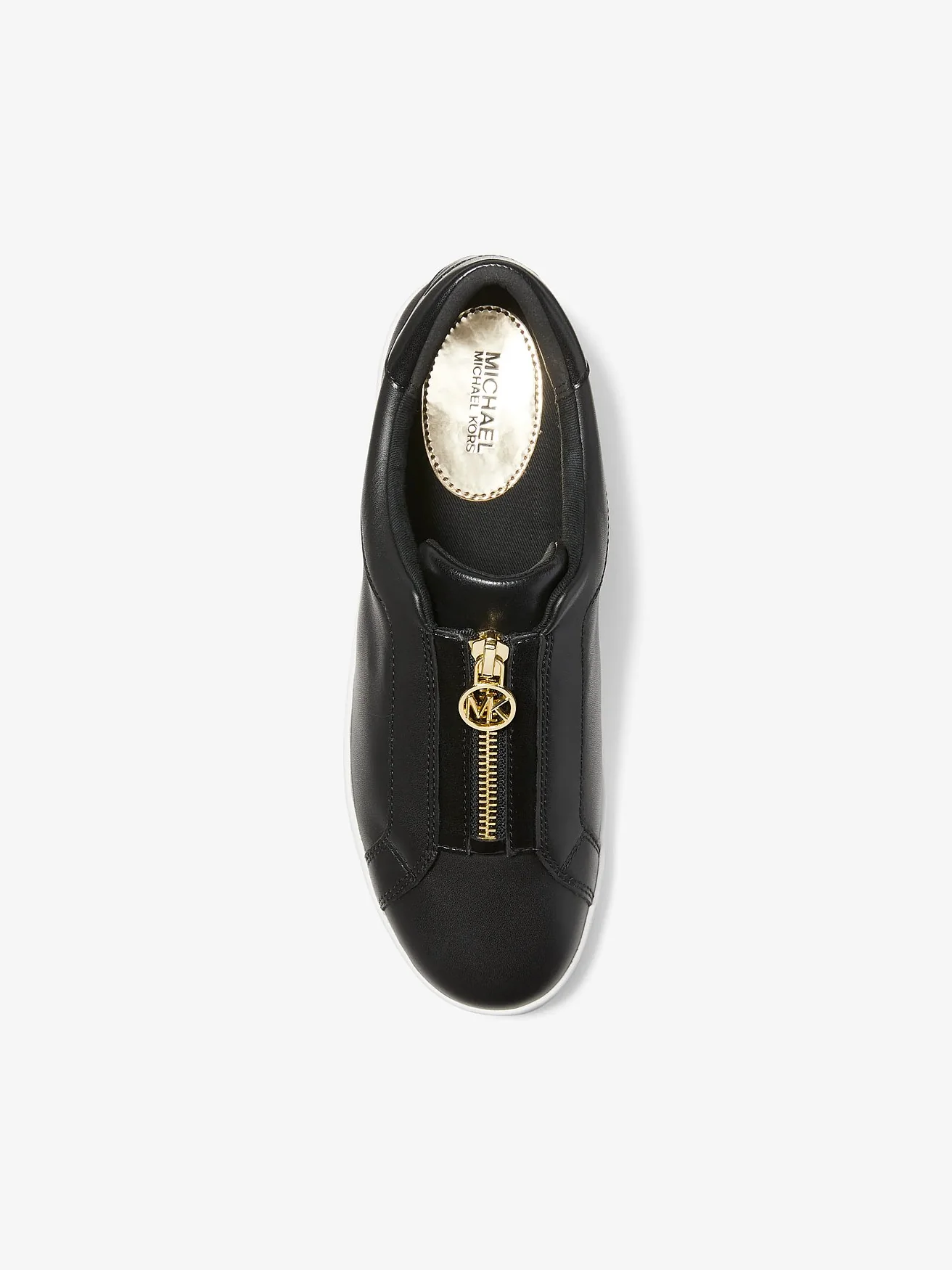 Michael Kors Keaton кроссовки чёрные кожаные на молнии — 4