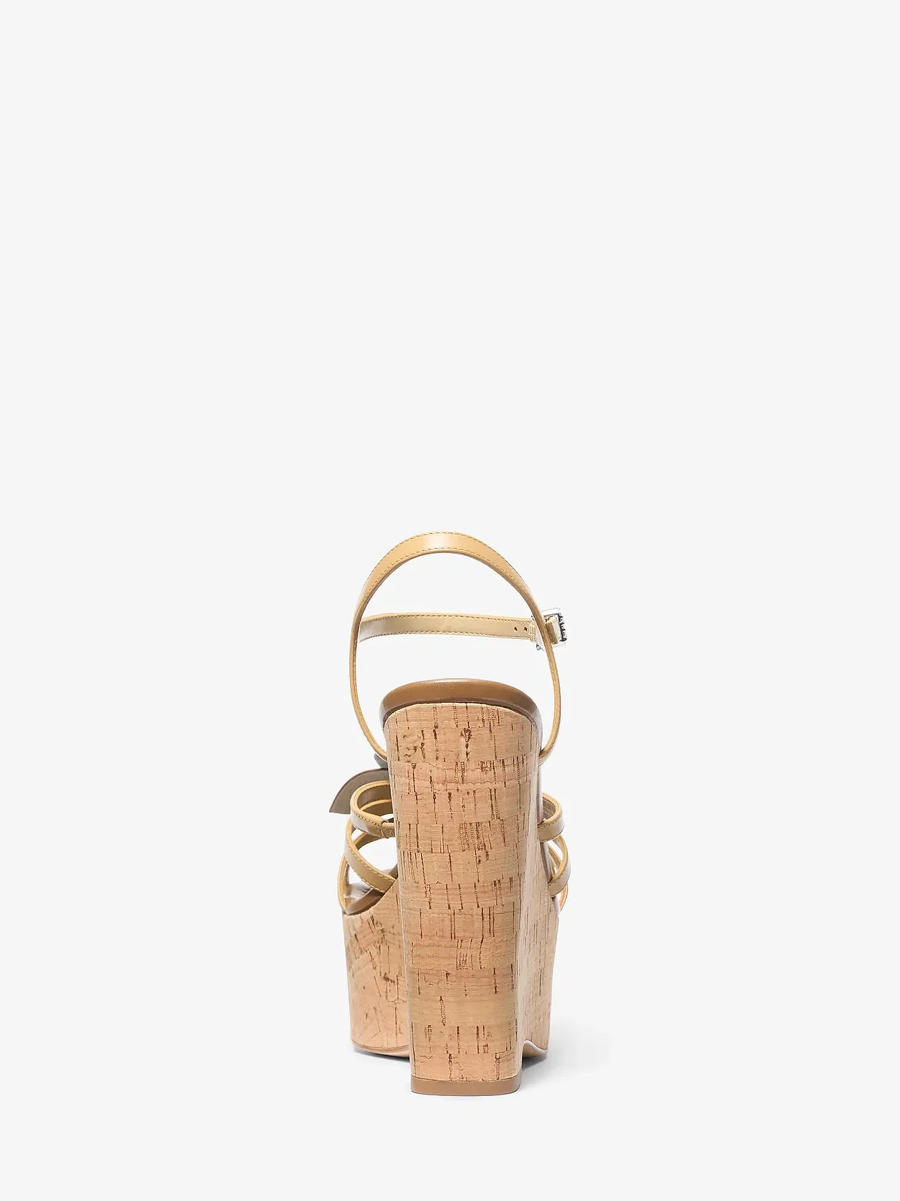 Кожаные босоножки Michael Kors Jacie на танкетке с цветком — 3