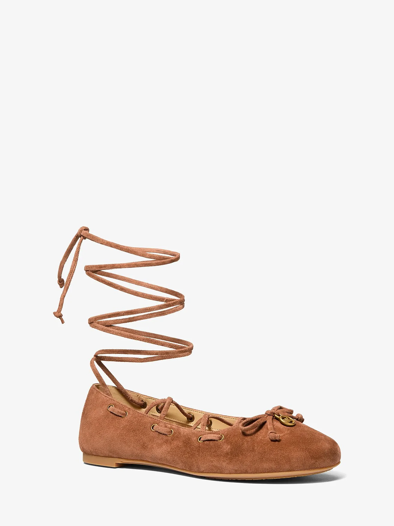 Michael Kors Shae Flex замшевые балетки на шнуровке — 1