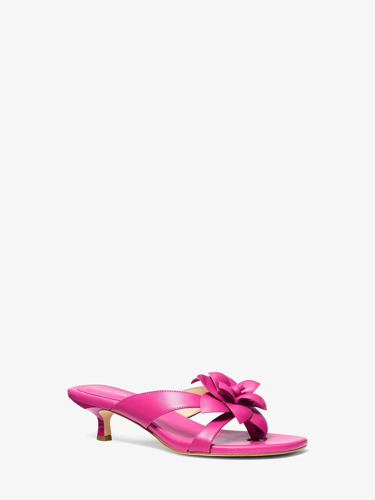 Michael Kors Jacie - кожаные босоножки на низком каблуке с цветком — 1