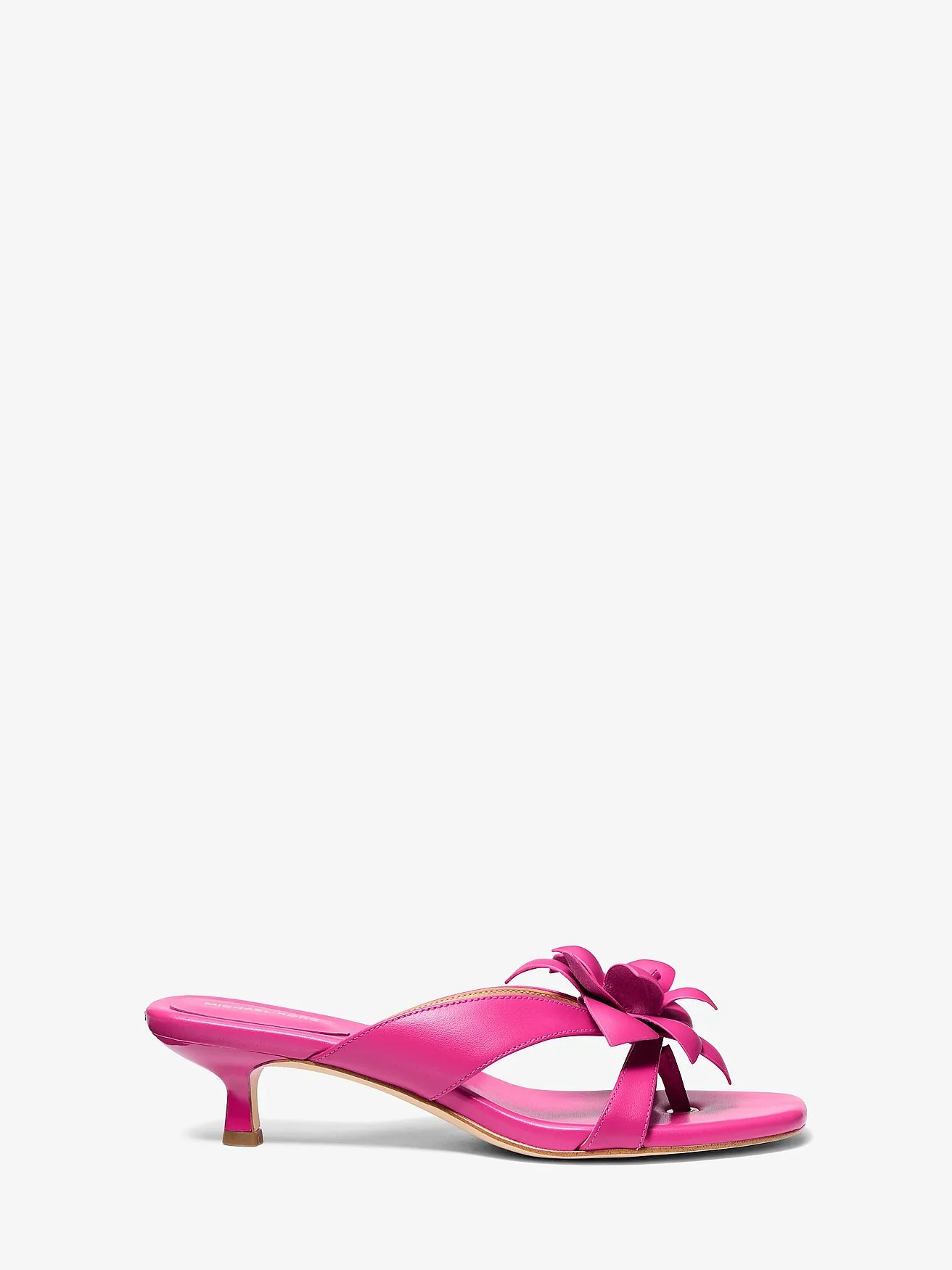 Michael Kors Jacie - кожаные босоножки на низком каблуке с цветком — 2