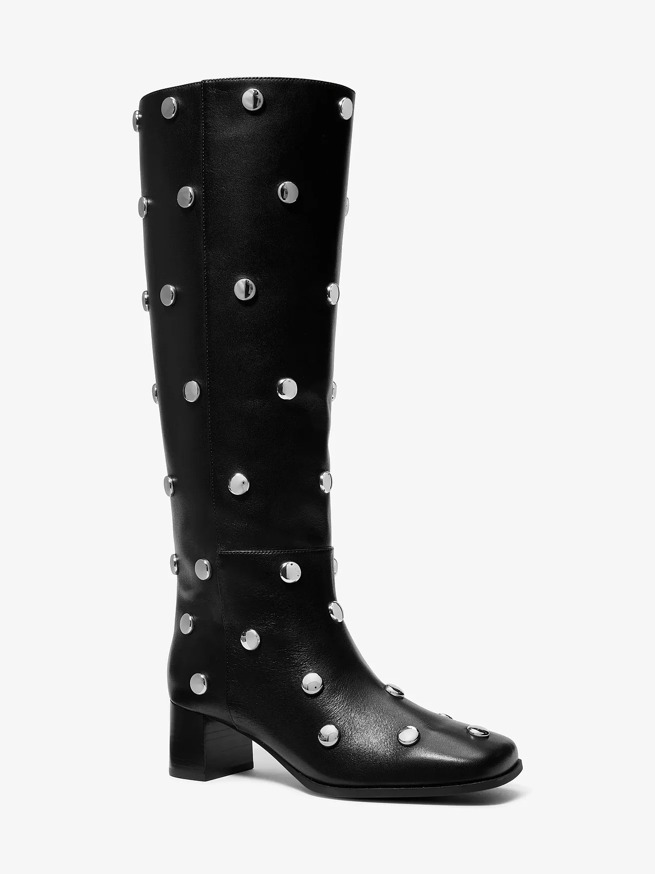 Кожаные сапоги Michael Kors Matilda со стразами-заклёпками — 1