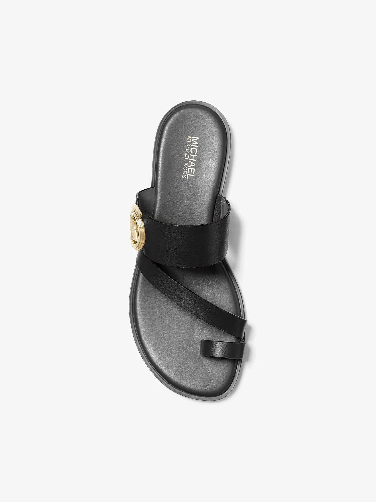 Кожаные сандалии Michael Kors Vera с логотипом-подвеской — 3