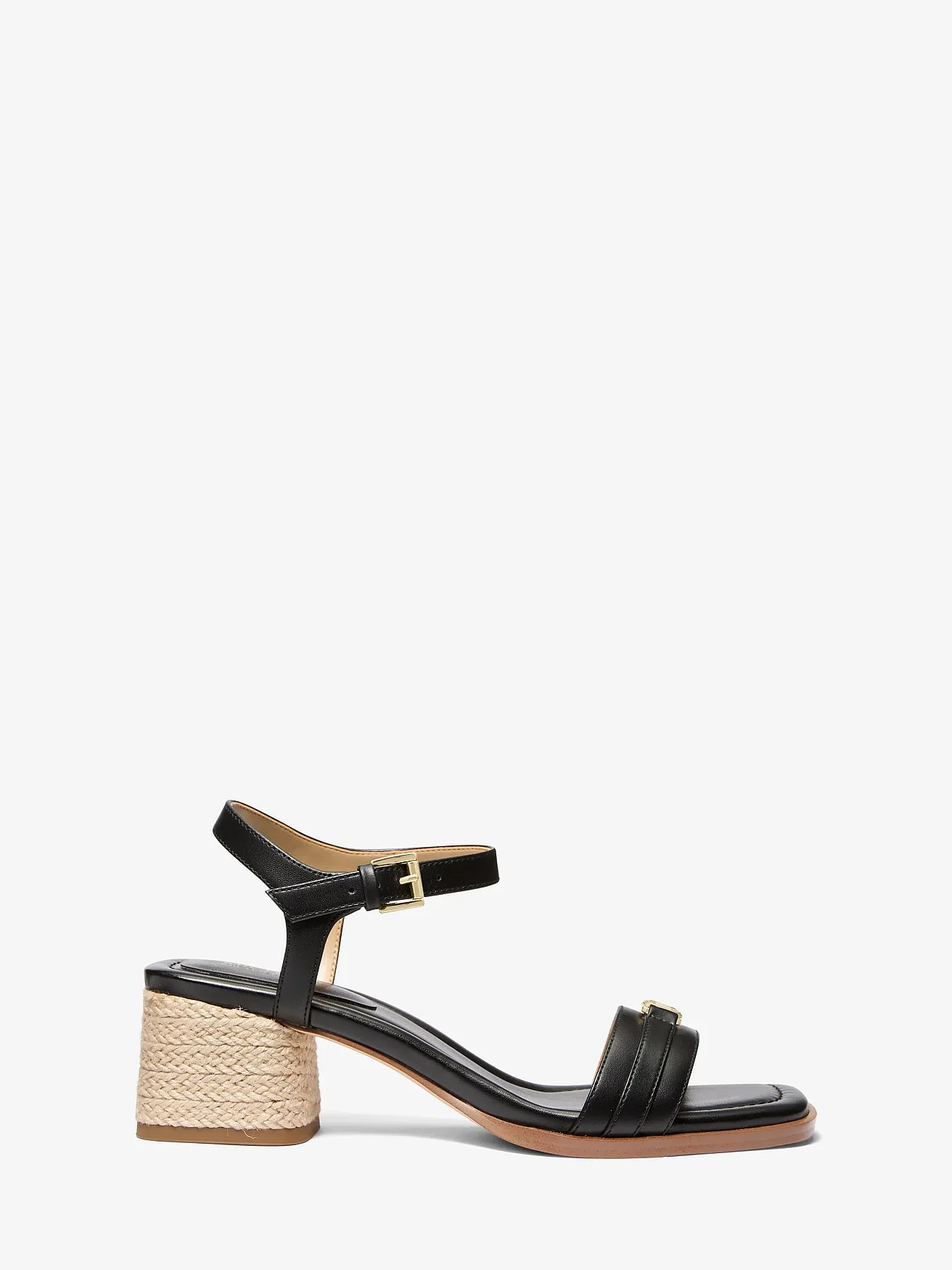 Кожаные босоножки Michael Kors Mandy на джутовом каблуке — 2