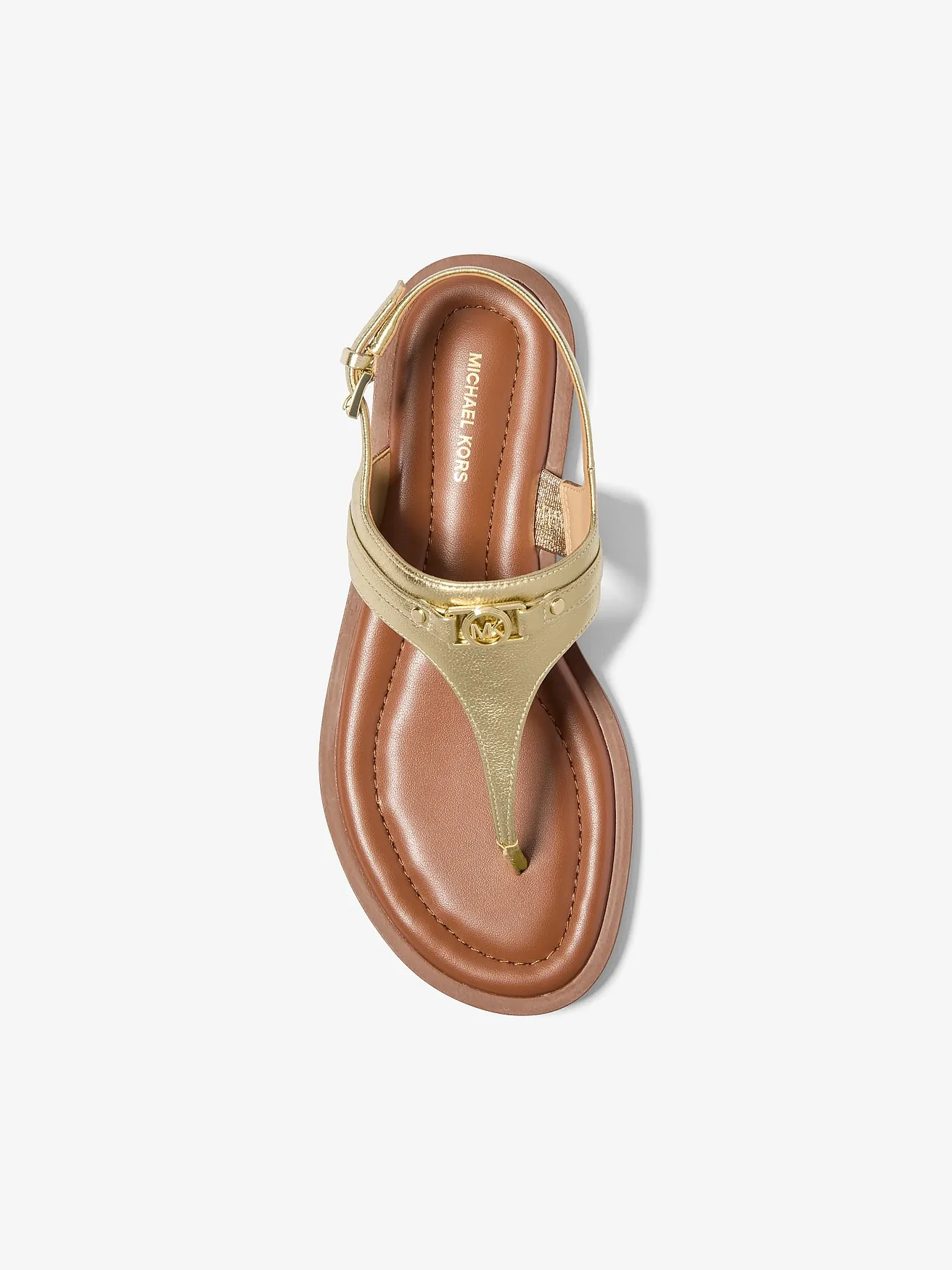Металлизированные босоножки Michael Kors Mandy Т-силуэта — 3