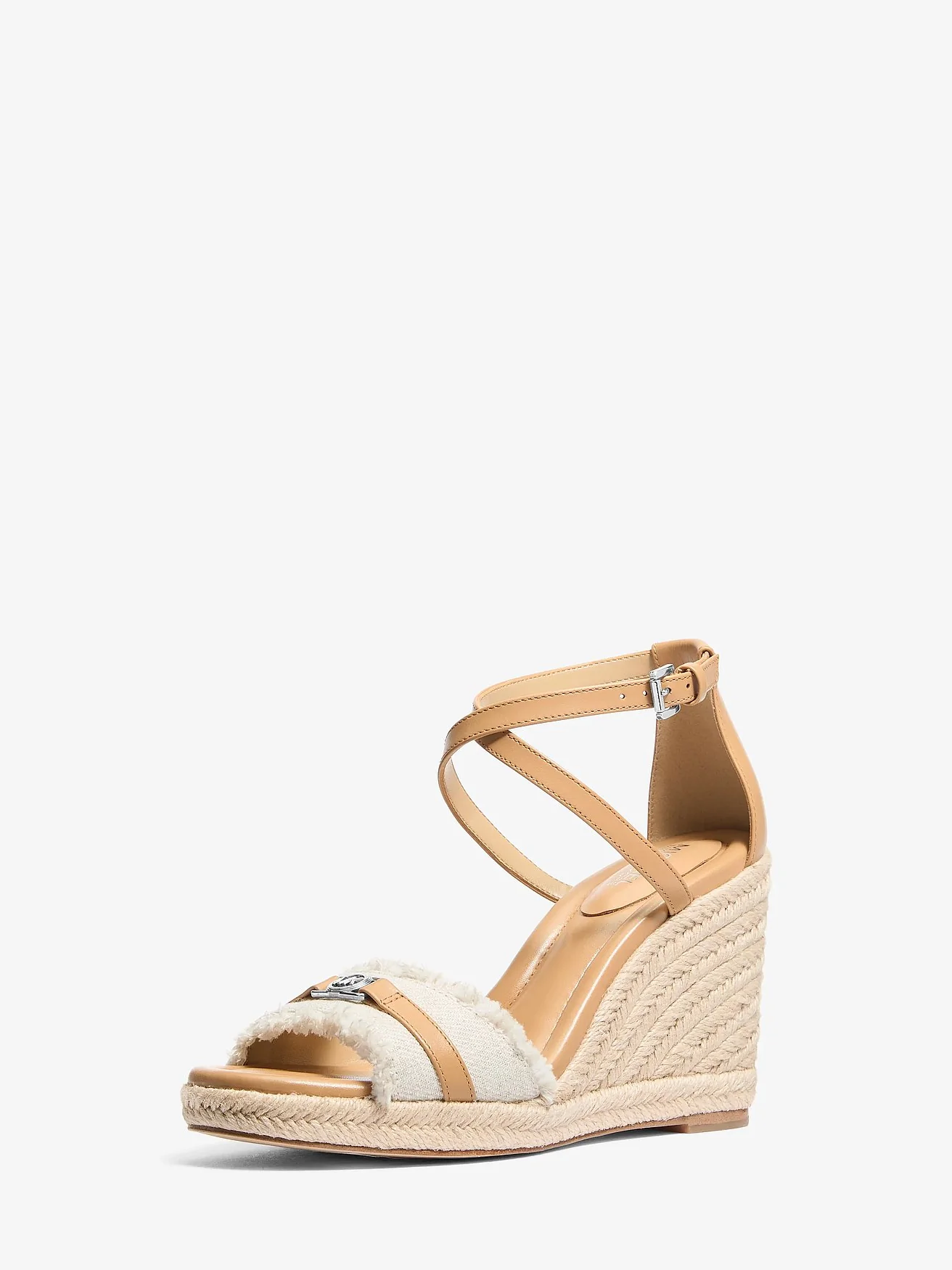 Michael Kors Mandy бежевые босоножки на танкетке — 4