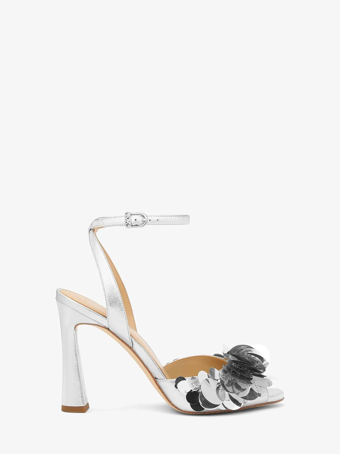 Michael Kors Loretta серебристые босоножки с пайетками — 2