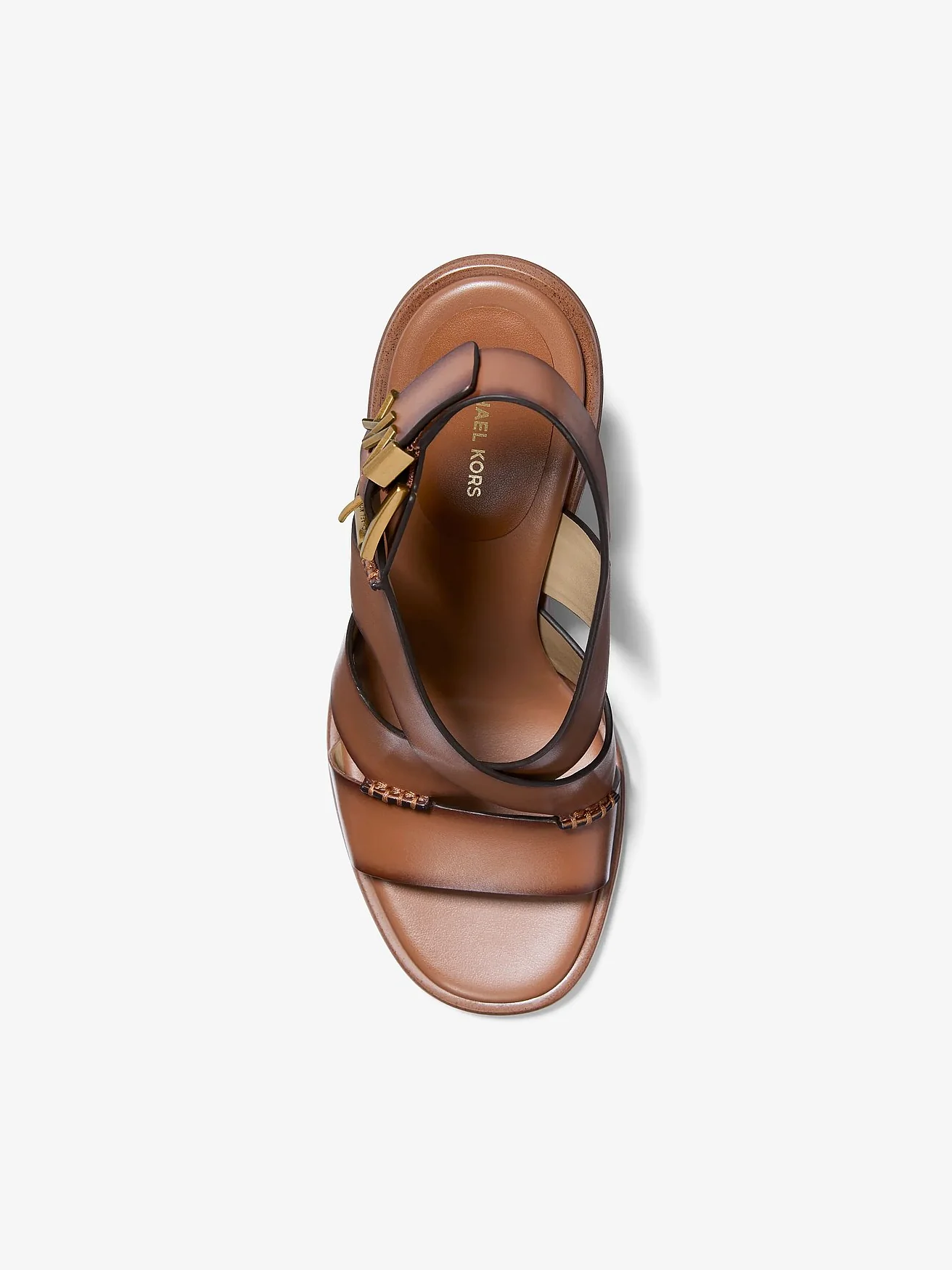 Michael Kors Raven коричневые кожаные босоножки — 3