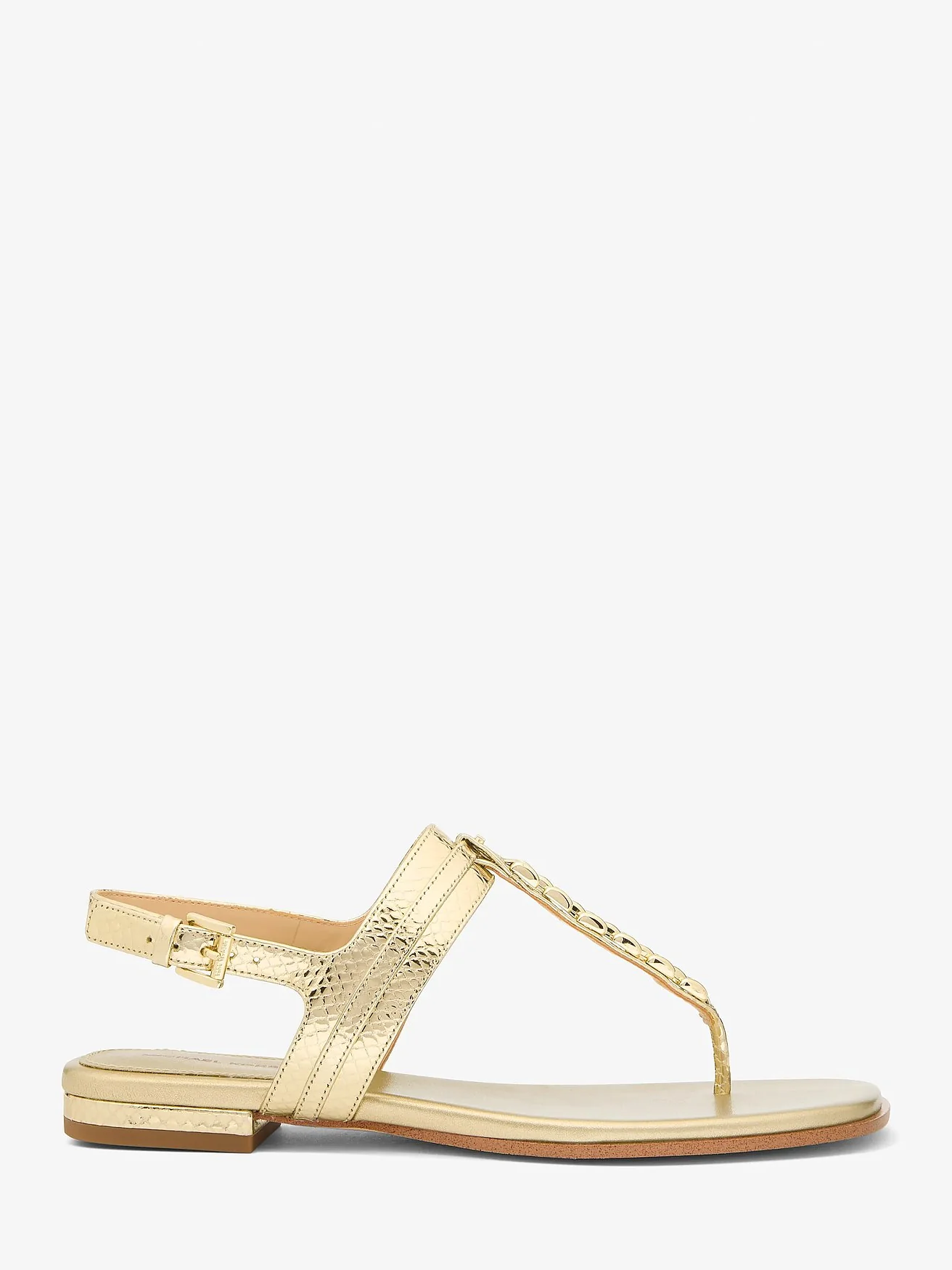 Michael Kors Marcia золотистые босоножки с цепочкой — 2