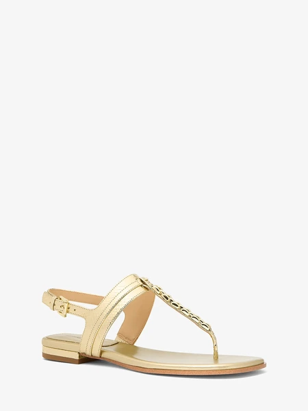 Michael Kors Marcia золотистые босоножки с цепочкой