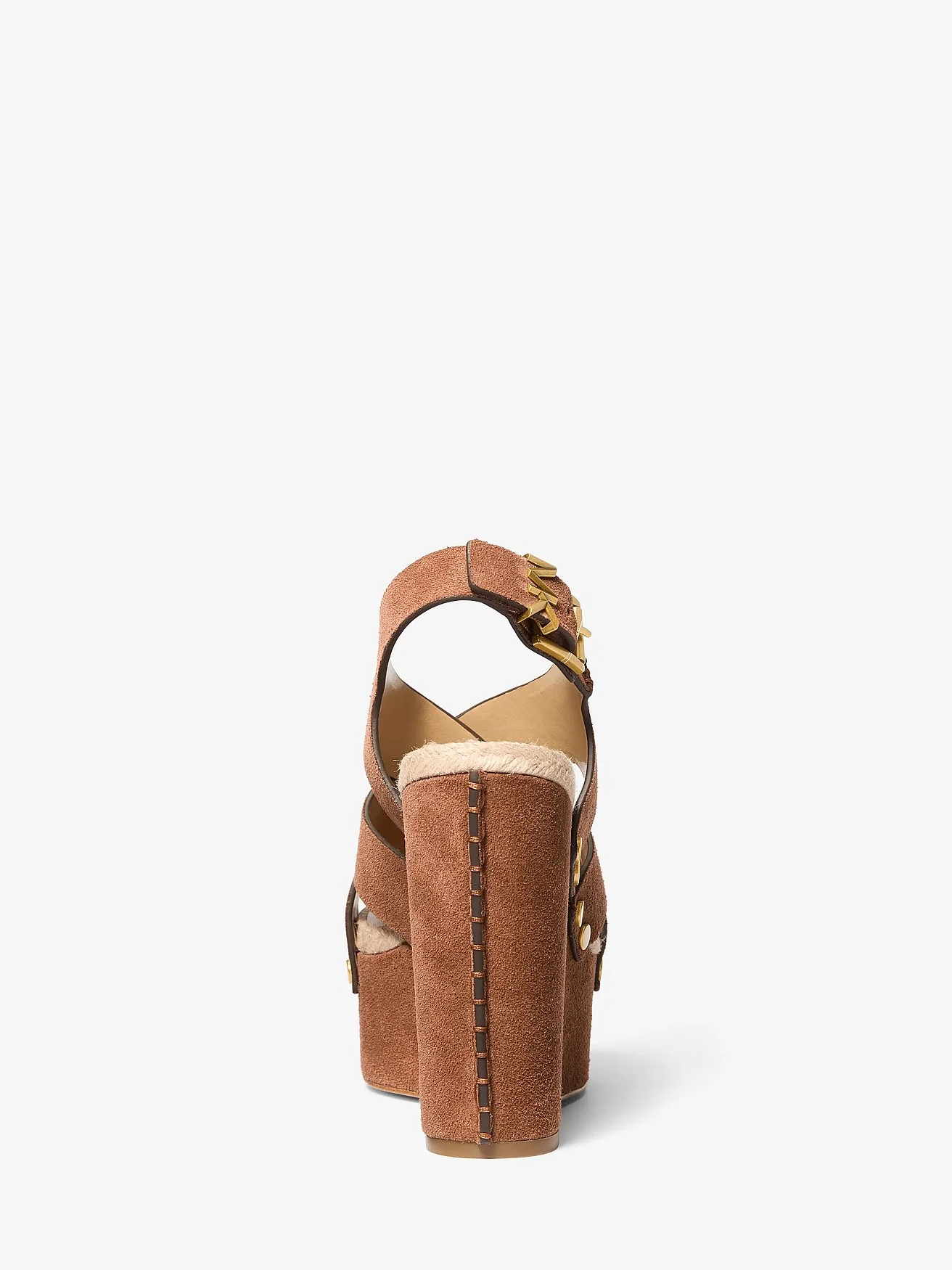 Michael Kors Raven коричневые замшевые босоножки на танкетке — 3