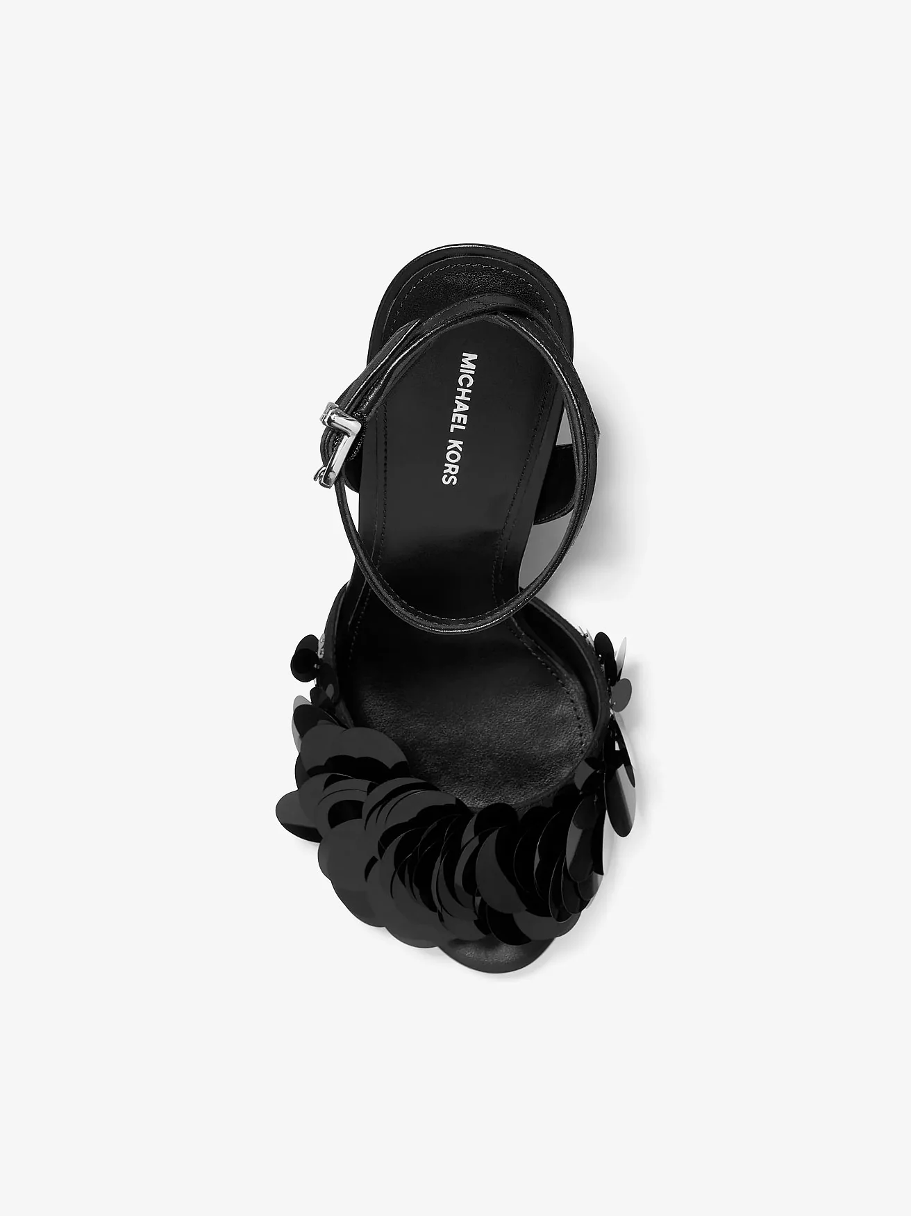 Michael Kors Loretta черные босоножки с пайетками — 3