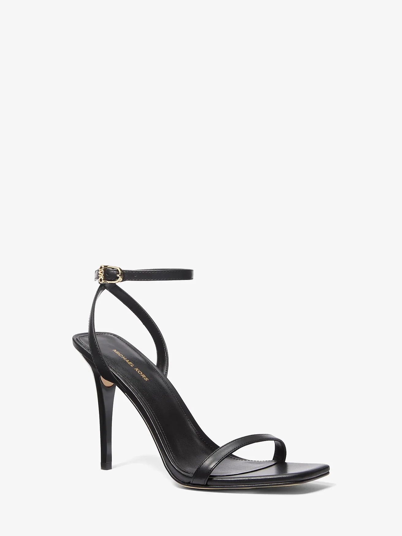 Michael Kors Liana — черные кожаные босоножки на каблуке — 1