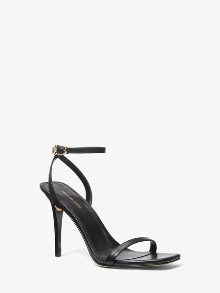 Michael Kors Liana — черные кожаные босоножки на каблуке
