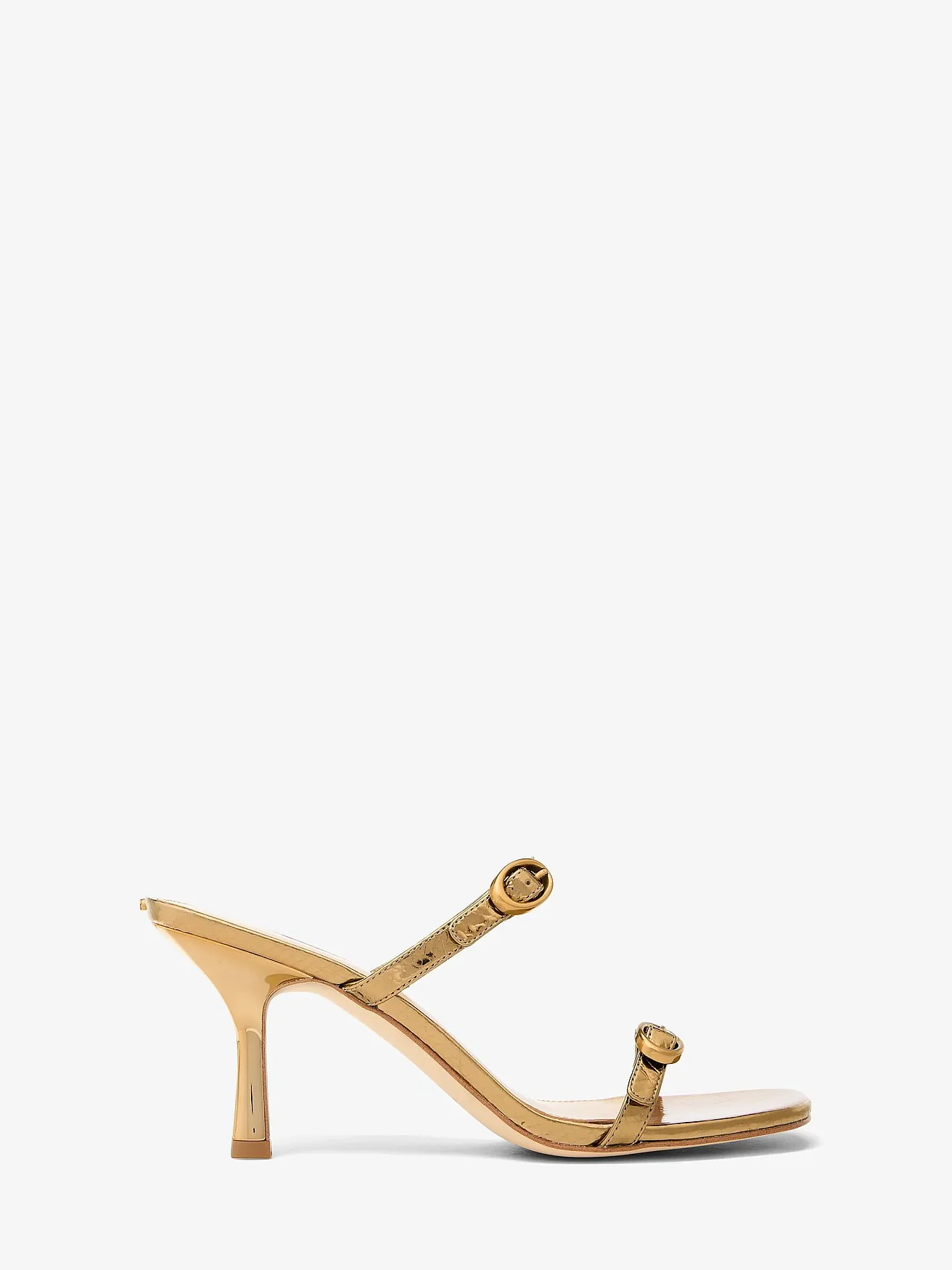 Michael Kors Kya — золотистые босоножки из металлизированной кожи — 2