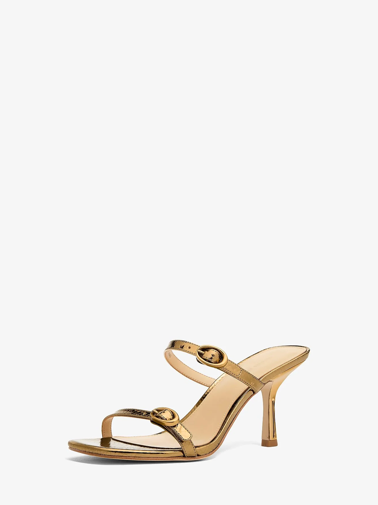 Michael Kors Kya — золотистые босоножки из металлизированной кожи — 4