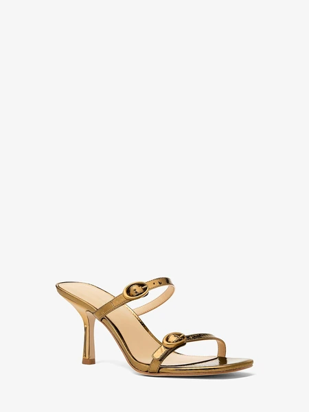 Michael Kors Kya — золотистые босоножки из металлизированной кожи