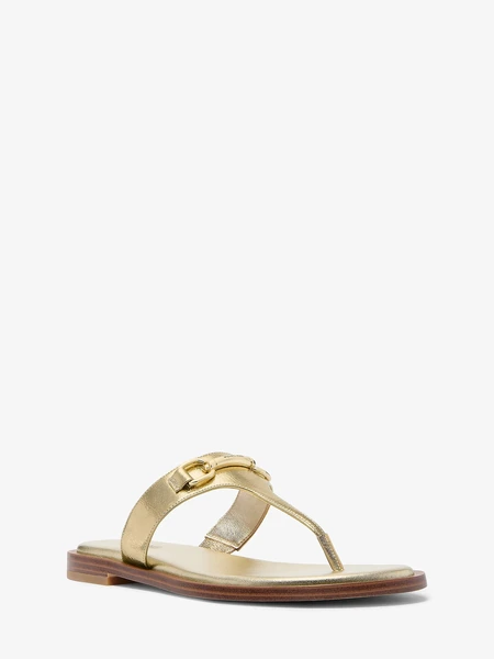 Michael Kors Carson — сандалии из металлизированной кожи с эффектом кракелюр