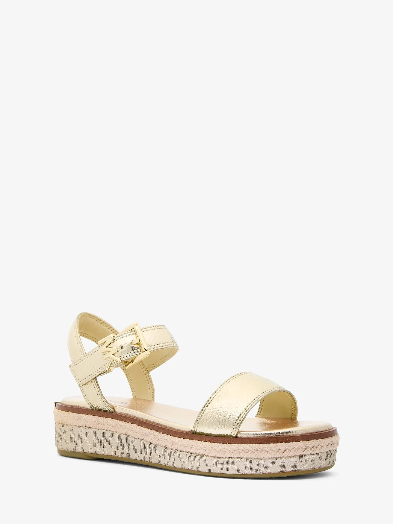 Michael Kors Richie — босоножки на джутовой платформе с металлизированным покрытием — 1