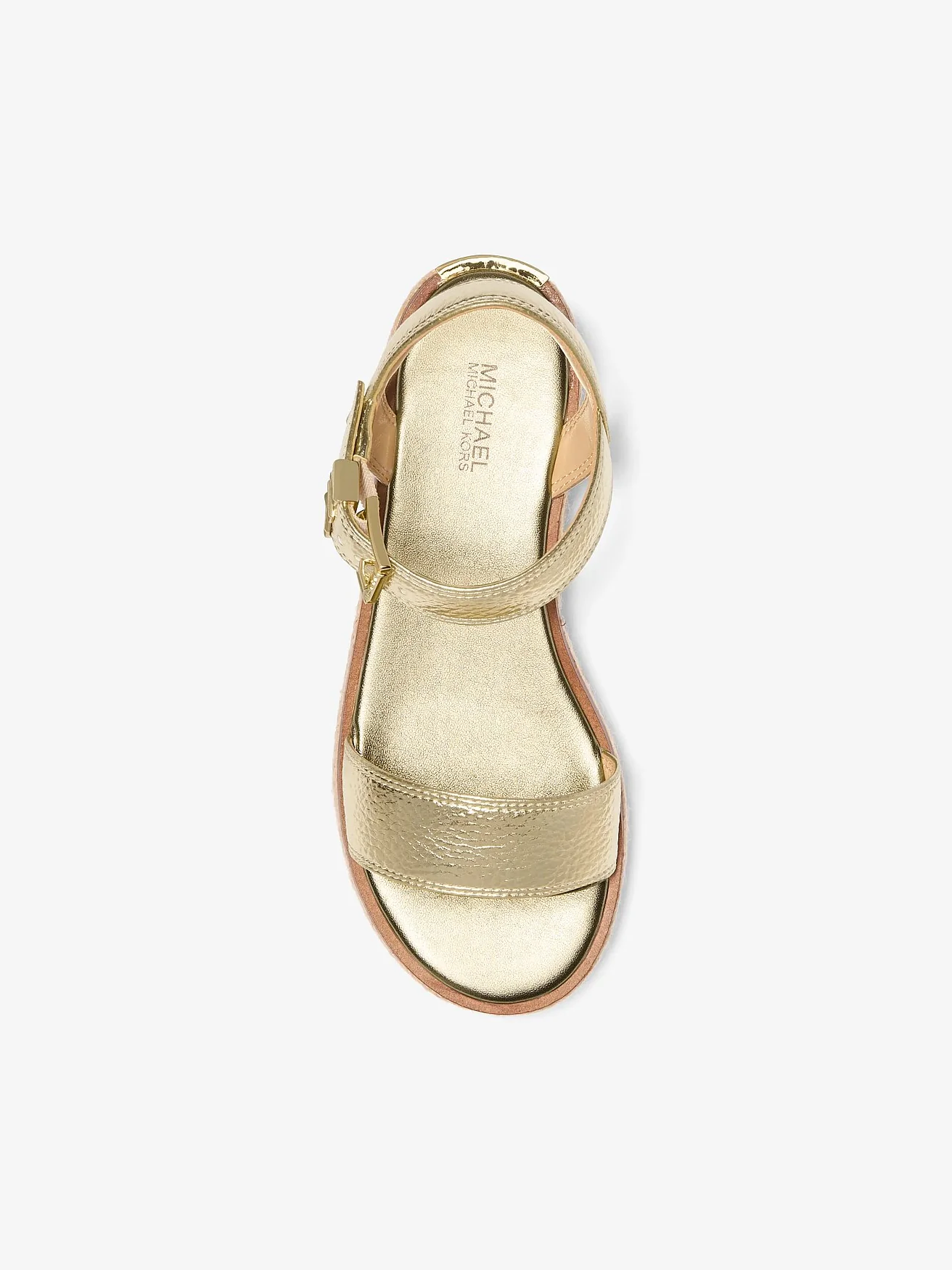 Michael Kors Richie — босоножки на джутовой платформе с металлизированным покрытием — 4