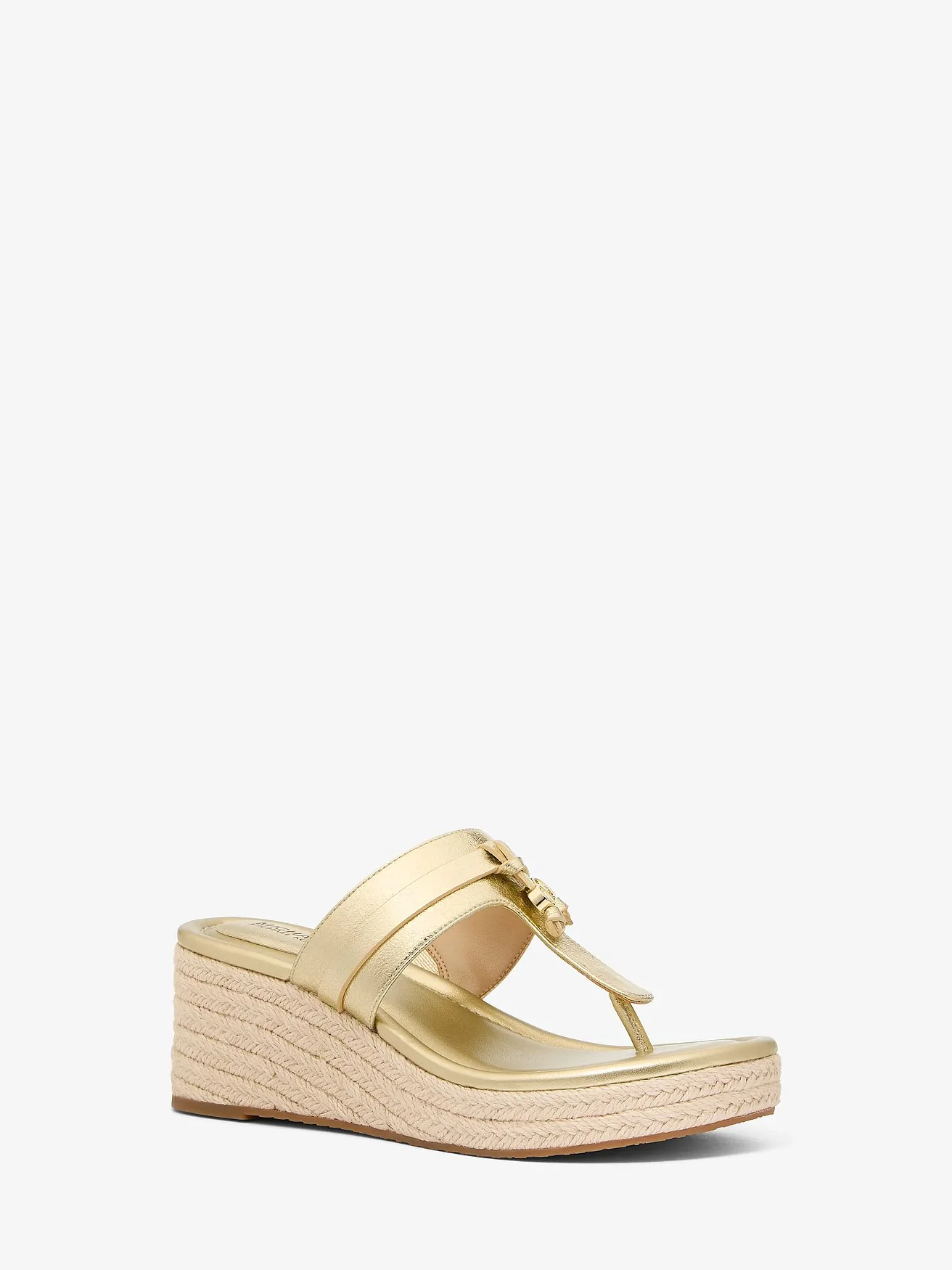 Металлизированные босоножки на танкетке Michael Kors Zoe — 1