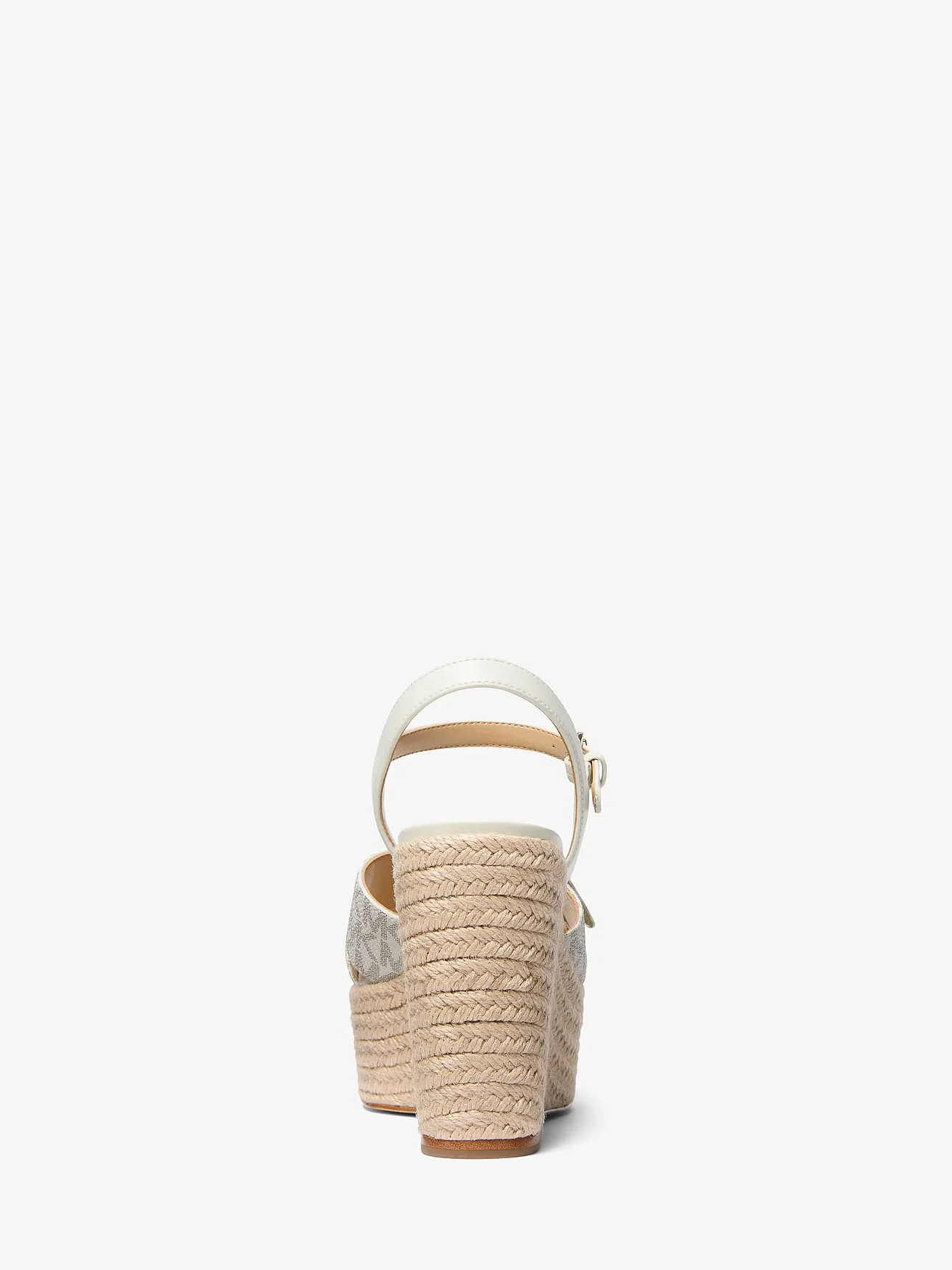 Michael Kors Hannah — босоножки на танкетке из текстиля с фирменным принтом — 3