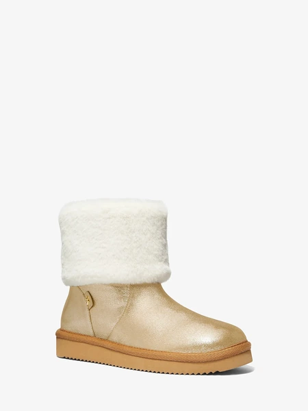 Michael Kors Julia — ботинки из металлизированной кожи с отделкой из искусственного меха