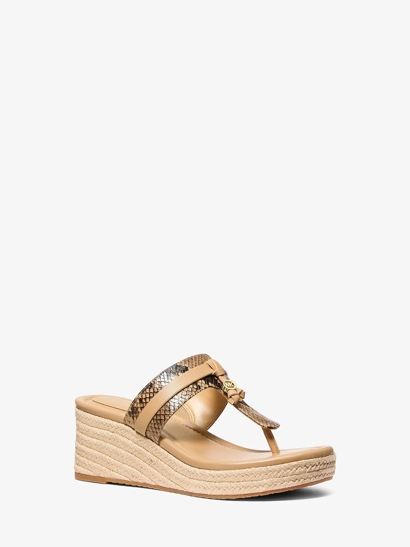 Босоножки на танкетке Michael Kors Zoe с тиснением под змею — 1