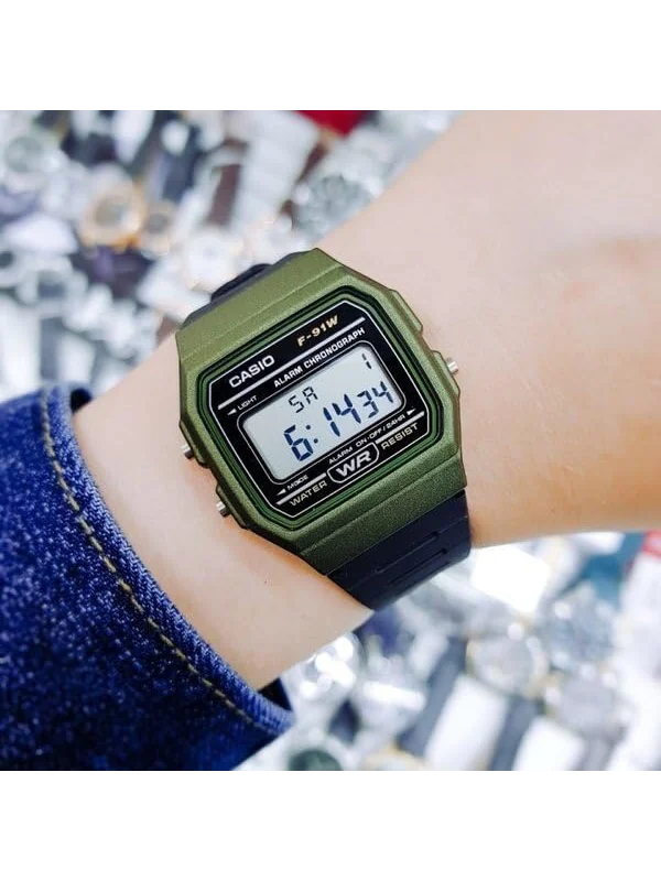 Casio F91W цифровые часы — изображение 3 из 6, оттенок разноцветный