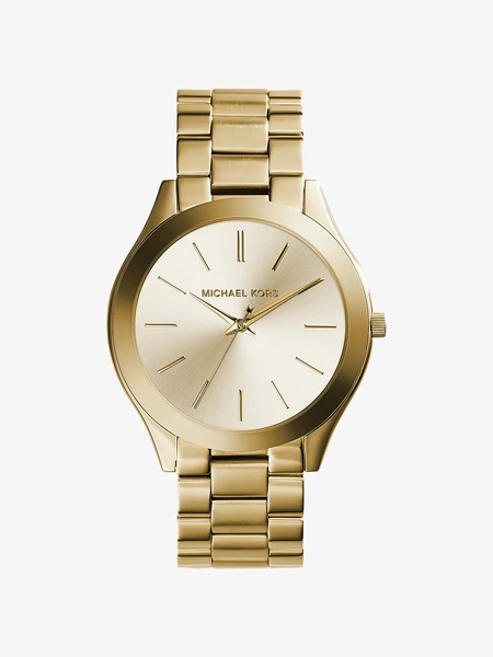 Мужские часы Michael Kors Slim Runway золотистого цвета из нержавеющей стали