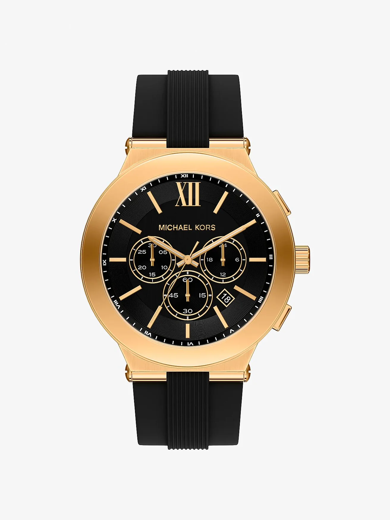 Часы Michael Kors Oversized Billie золотистого тона с силиконовым ремешком — 1