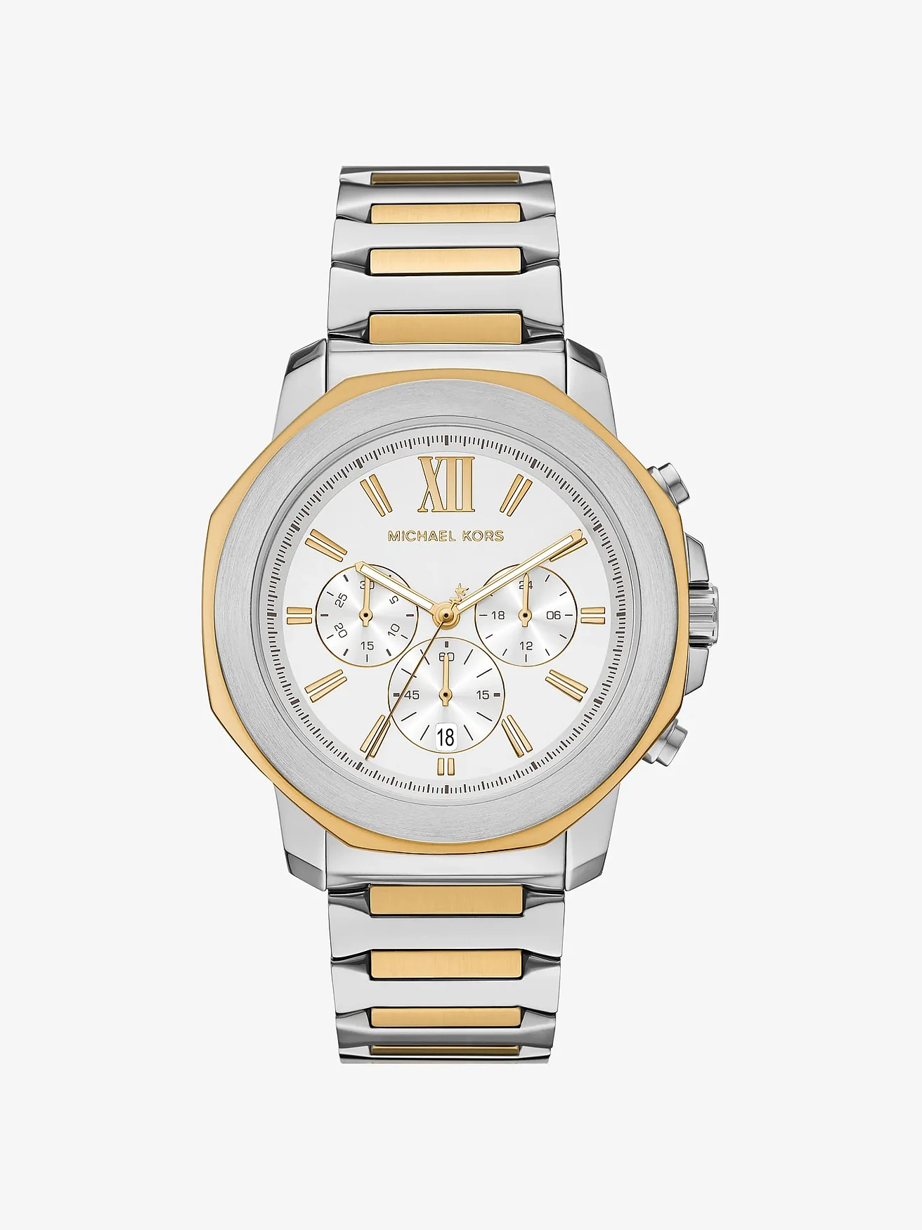 Часы Michael Kors Oversized Prescott с двухцветным браслетом — 1