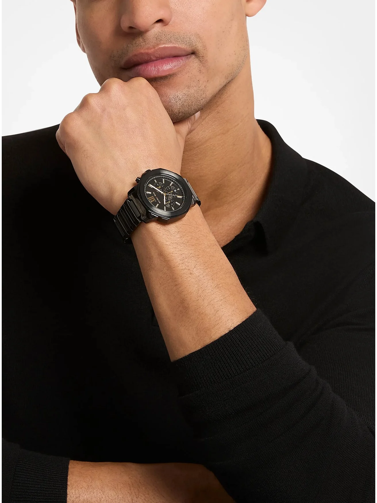 Часы Michael Kors Oversized Prescott чёрного тона — 6