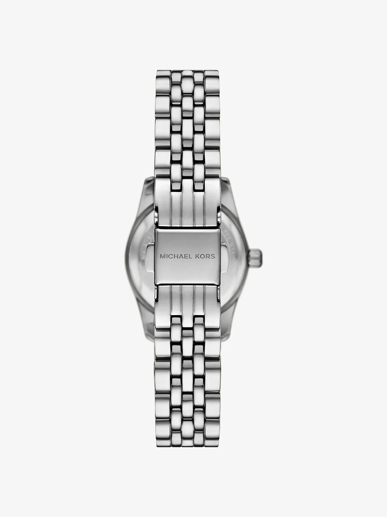 Часы Michael Kors Mini Lexington с паве и бордовым циферблатом, серебристые — 3