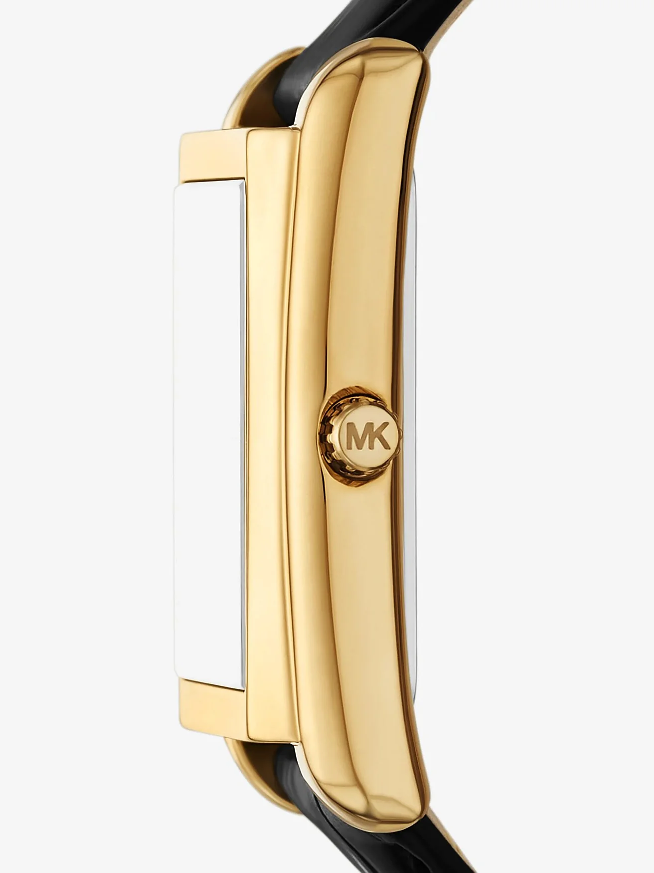 Часы Michael Kors Essex золотистые с ремешком под крокодила, черные — 2