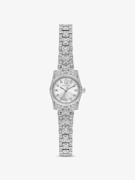 Часы Michael Kors Mini Lexington с паве, серебристые